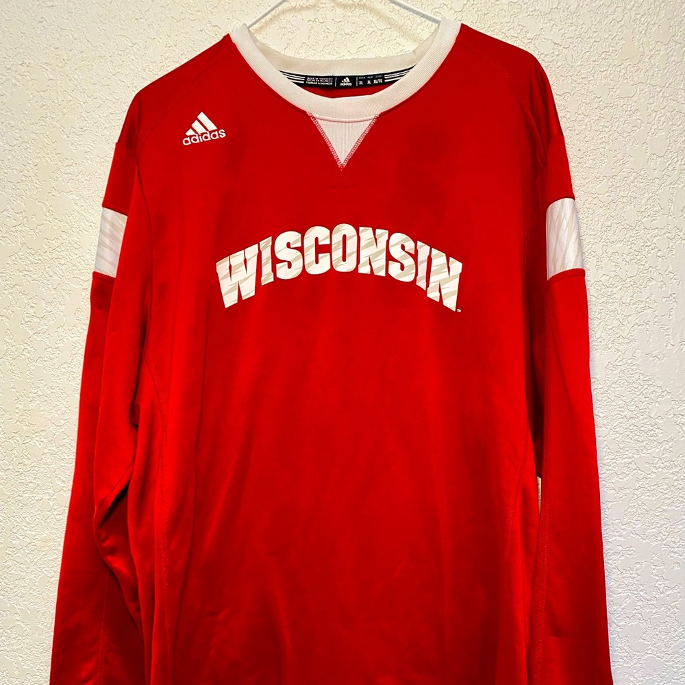 Adidas Sweatshirt Men’s XL Wisconsin Badgers Long Sleeve Crew Sideline Pullover